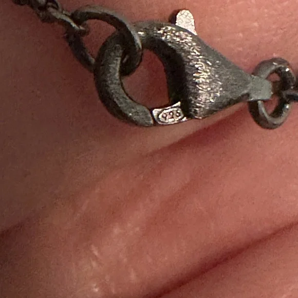 Long Faceted  Crystal Sterling 925 Silver Chain - Picture 6 of 6